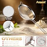 Anaeat Fine Mesh Strainers Premium Stainless Steel Sieve Colander 8.67" view 5