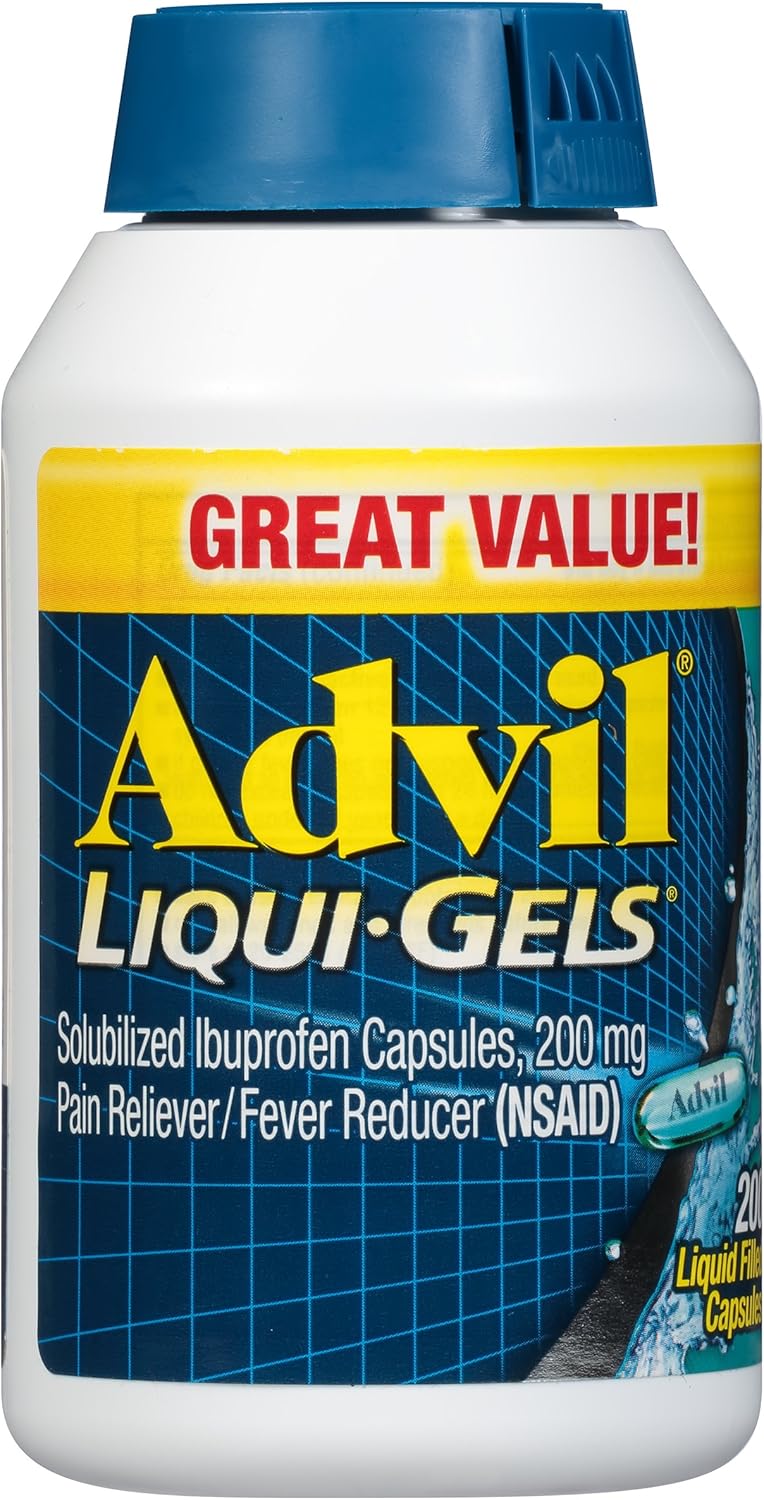 Advil Pain Reliever/Fever Reducer, 200mg Solubilized Ibuprofen (200-Count Liqui-Gel Capsules)