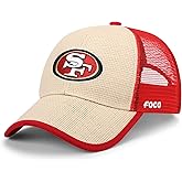 FOCO NFL Mens NFL Team Logo Straw Casual Trucker Cap Hat