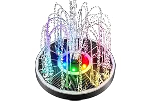 16 Inch Solar Powered Water Fountain with Colorful LED Lights, Floating Solar Fountain for Bird Bath Outdoor Garden Decor, RG