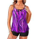 Daci Women’s Tankini Swimsuits - 2 Piece Tummy Control Bathing Suit Modest Flowy Swimwear with Boy Shorts 2026