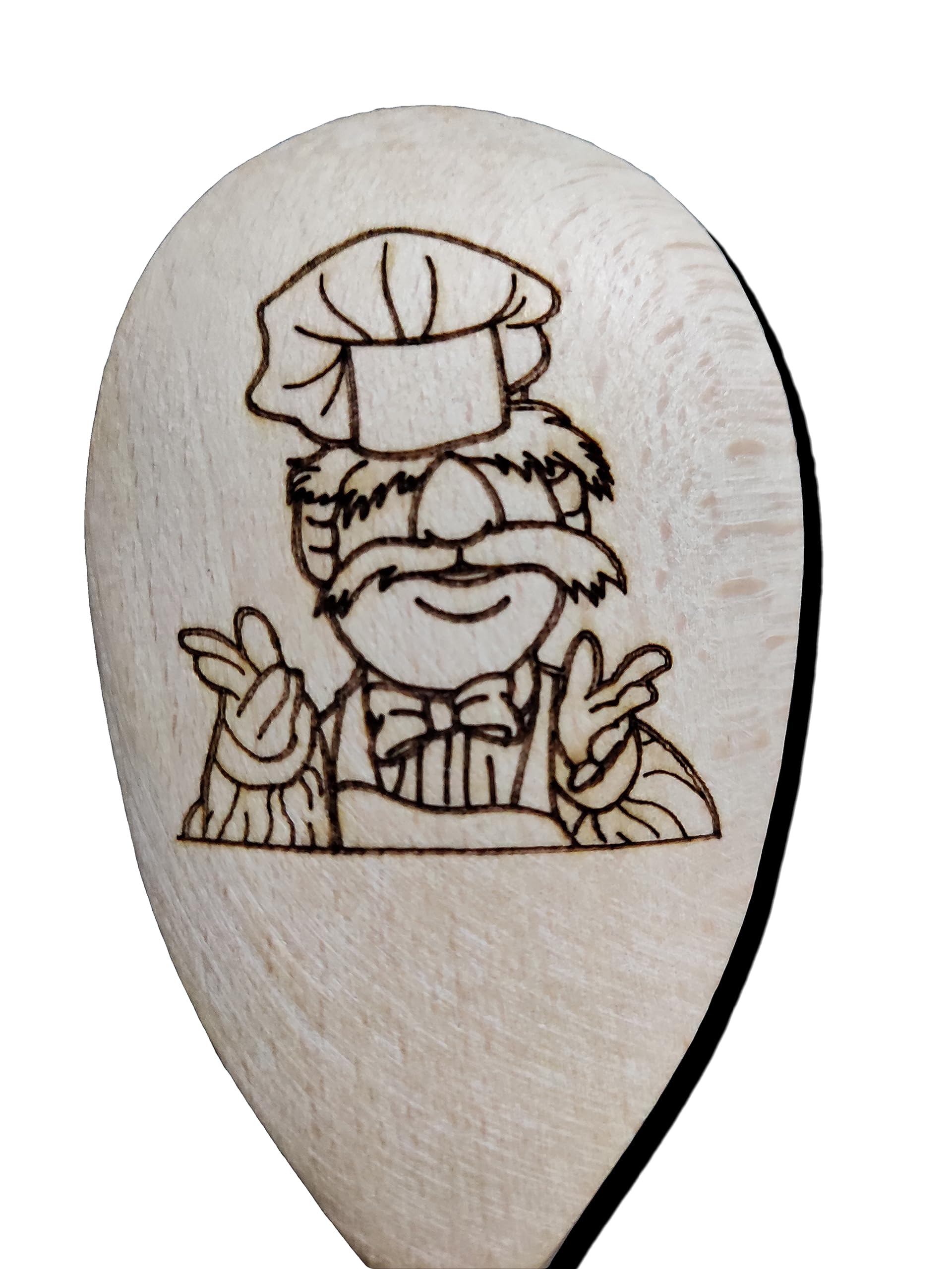 Chef Inspired Wooden Baking Spoon Wood Cooking Present Fan Baker Gift