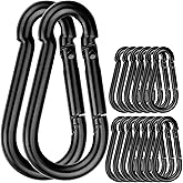 15 Pack Spring Snap Hooks, Heavy Duty Carbon Steel Carabiner Clip, Capacity 500Lbs 5/16”x3” Buckle Clip for Camping, Fishing, Hiking, M8 Key Chain Carabiner for Swing and Hammock