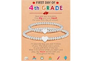 UPROMI First Day of Daycare/Preschool/Kindergarten/1st Grade/2nd Grade Gift, Back to School Bracelet Mommy and Me