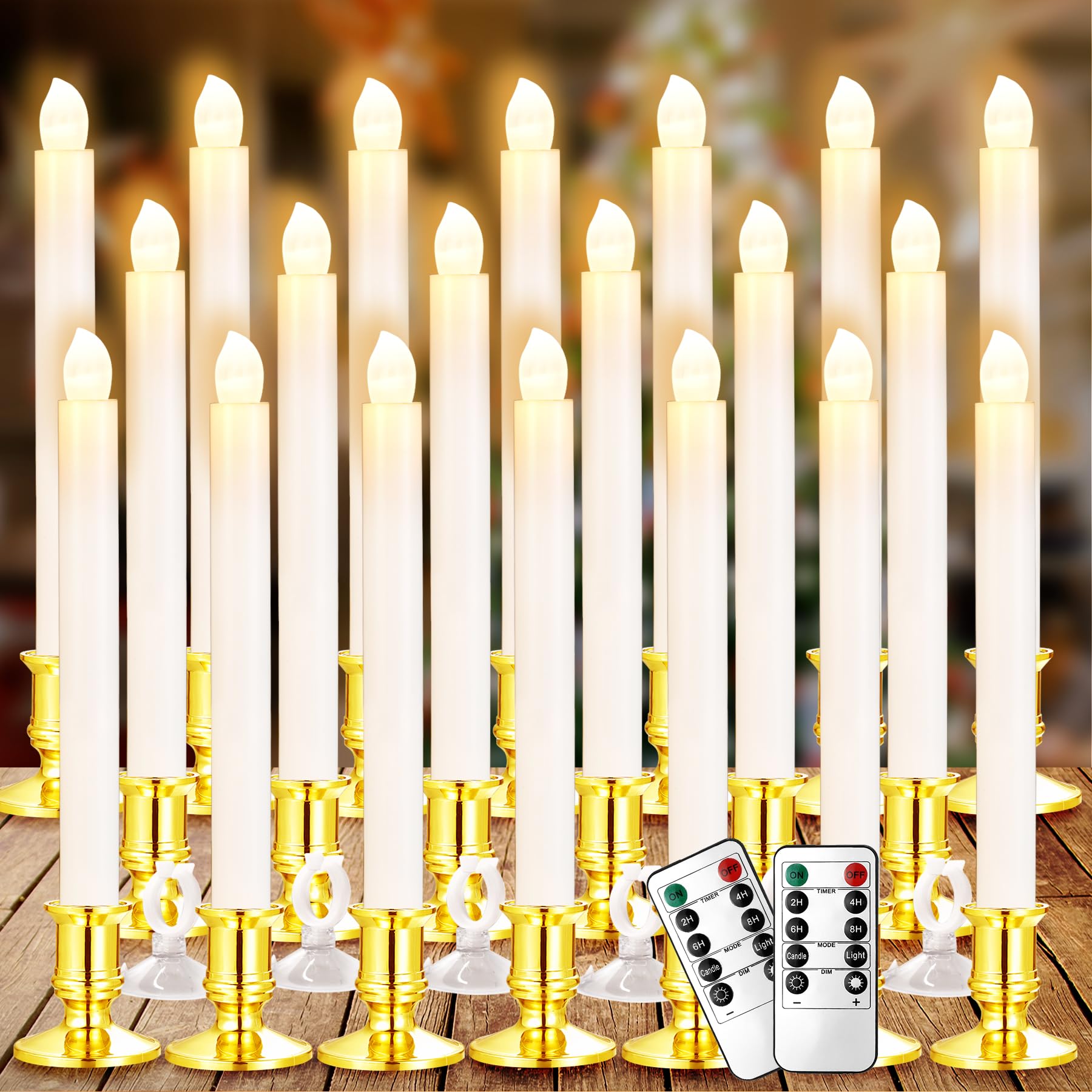 YAUNGEL Window Candles, 20 Pack LED Battery Operated Christmas Candles