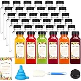 Moretoes 128pcs 12oz Juice Bottles, Plastic Juice Bottles with Caps, Reusable Drink Containers for Juicing, Smoothie and Other Beverages