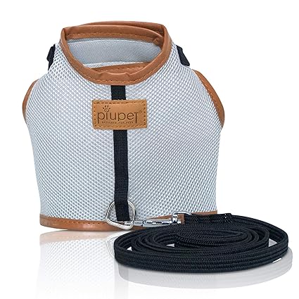 PiuPet® Katzengeschirr mit Leine | 1,20m Katzenleine | Sichere & Robuste Katzengarnitur |