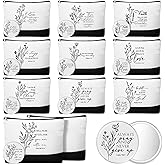 Kacctyen 20 Pcs Christian Gift Bulk 10 Inspirational Canvas Bible Verse Makeup Bag 10 Religious Compact Mirrors for Women Mother Pastor Easter Church Gifts Employee Appreciation Gift(Aesthetic)