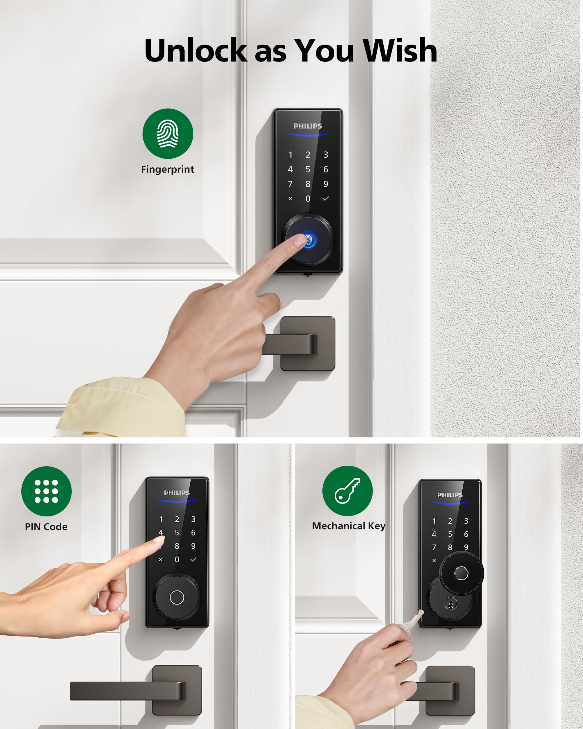 Mua Fingerprint Door Lock, Keyless Entry Door Lock with Touchscreen ...