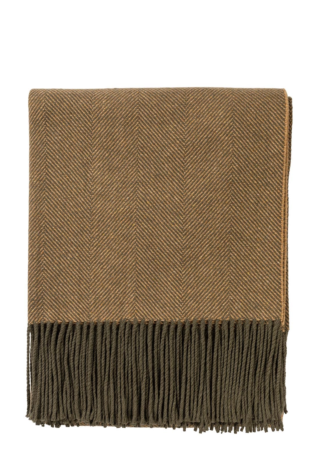 Glen Isla 100% Lambswool Travel Picnic Blanket Khaki Green - Made in Scotland