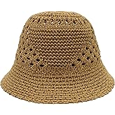 Straw Bucket Hats for Women Beach Hat Crochet Hat Sun Hats for Women Packable Woven Knitted Bucket Hat