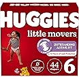 Huggies Size 6 Diapers, Little Movers Baby Diapers, Size 6 (35+ lbs), 44 Count