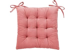 HLOVME Corduroy Chair Cushion with Ties Ultra Soft Warm Floor Cushion for Kids Reading Nook Comfortable Square Seat Cushion for Adult 15.7”x15.7”, Cosmos