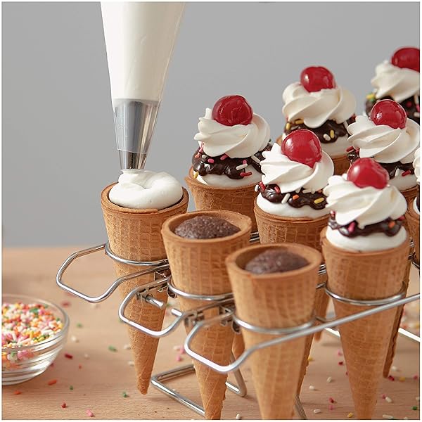 WILTON CUPCAKE CONES BAKING RACK, 12-CAVITY ICE CREAM CONE CUPCAKES HOLDER