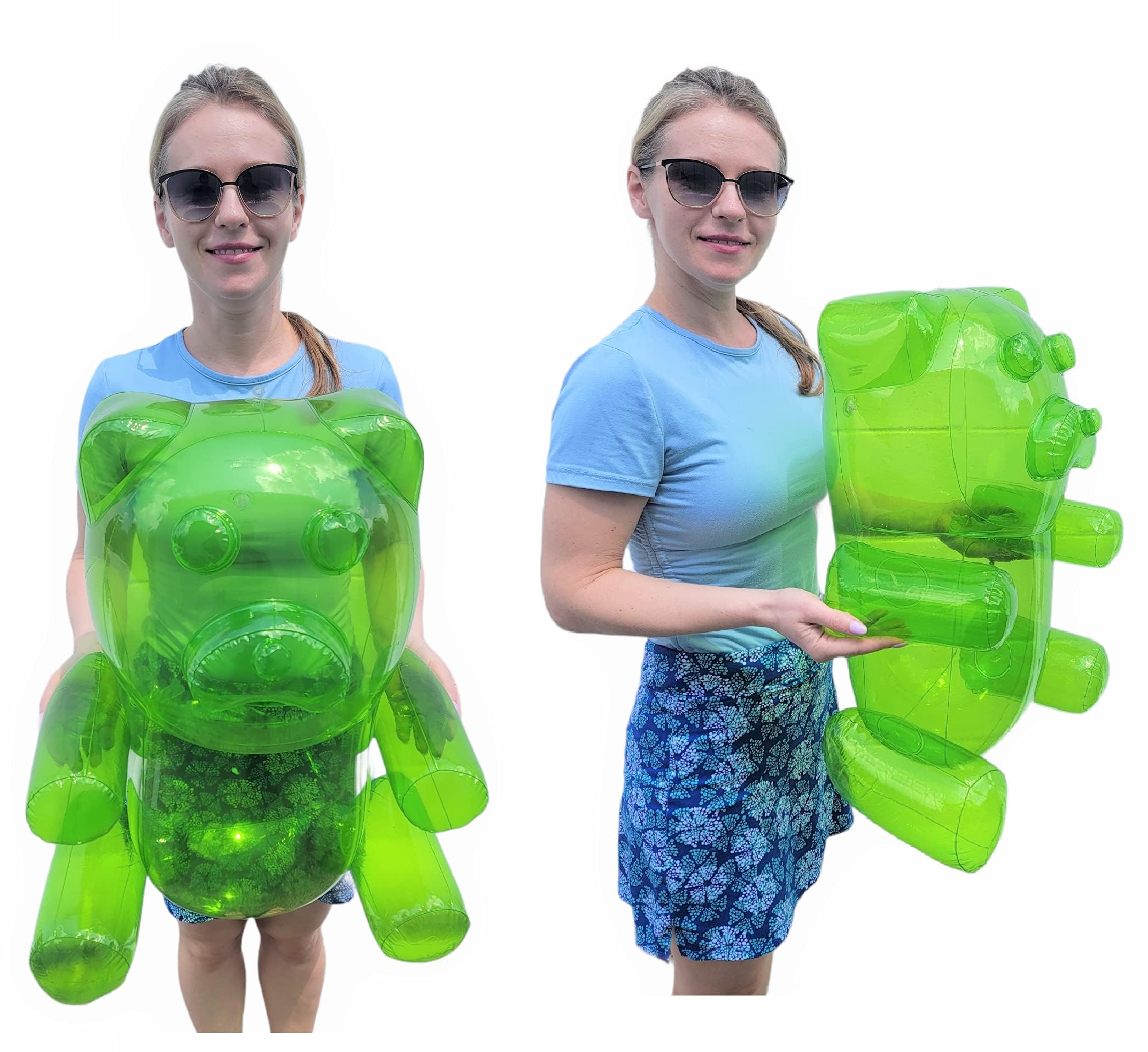 Photo 1 of HUGE Inflatable Gummy Bears Inflates Assorted Colors (About 24 Inches Tall) Pool Toy for Kids, Candy Land Birthday Party Theme Decoration Party Favor (Green - (1 Piece))