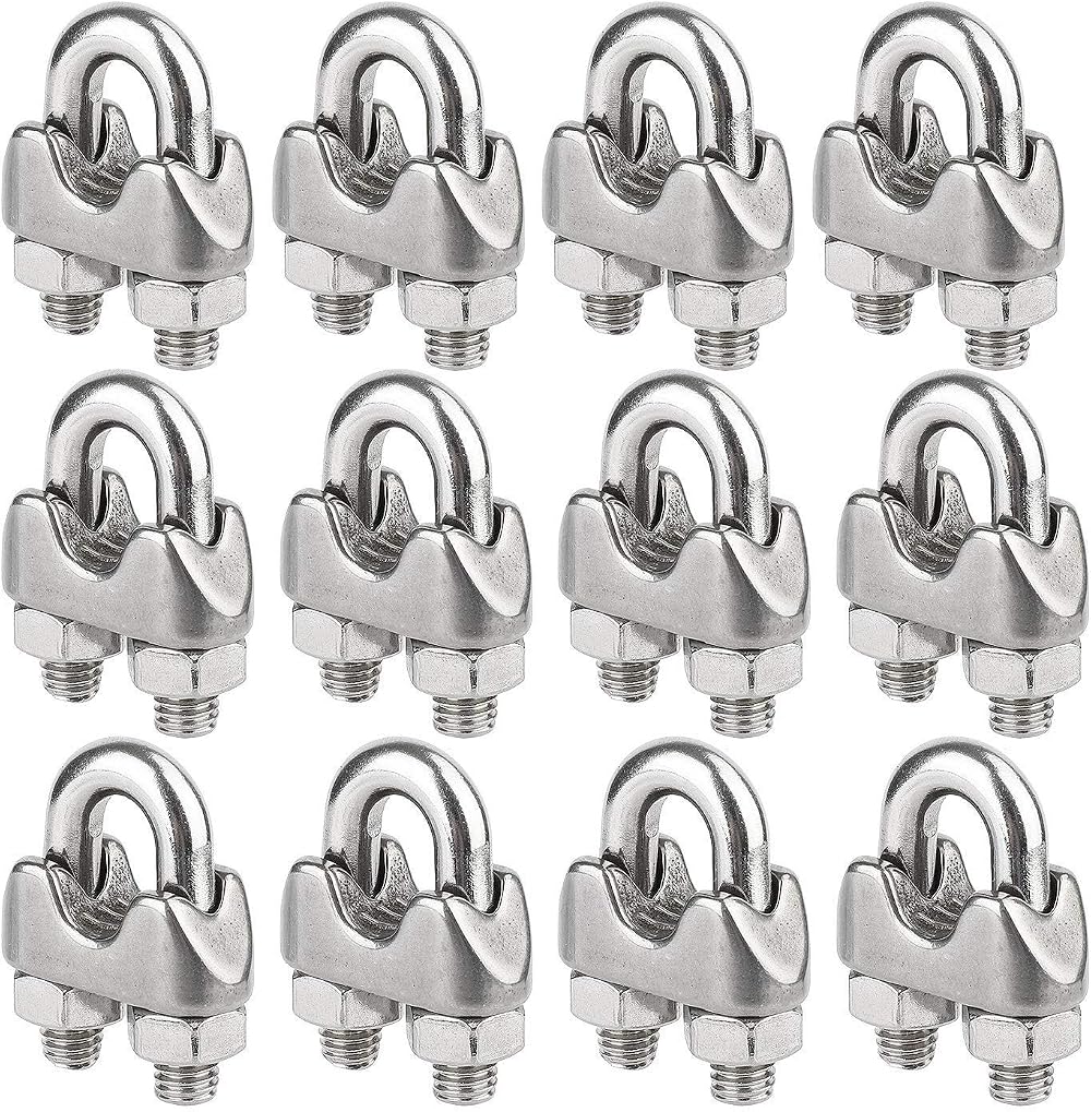 Hyber&Cara 304 Stainless Steel Wire Rope Clip U Bolt Cable Clamp M3 For 3mm