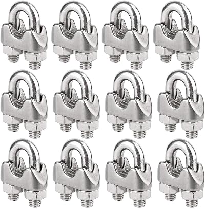 Hyber&Cara 304 Stainless Steel Wire Rope Clip U Bolt Cable Clamp M3 For 3mm