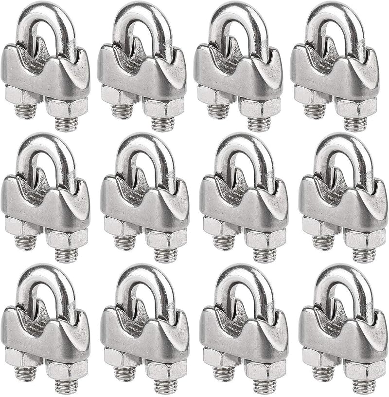Hyber&Cara 304 Stainless Steel Wire Rope Clip U Bolt Cable Clamp M3 For 3mm