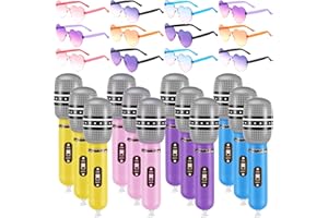 LaRandom 12 Set K-pop Party Favors Includes Inflatable Microphones and Heart Sunglasses K-pop Music Theme Party Favors 80s 90