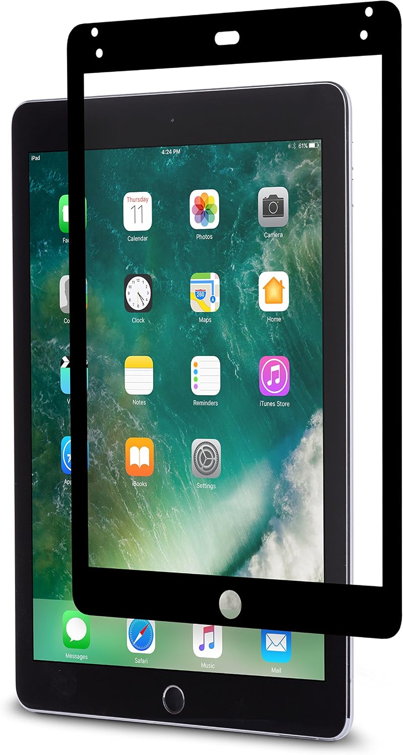 Moshi iVisor AG Screen Protector for iPad 9.7 2018/2017, Washable & Reusable, Reduce Fingerprints & Smudging, Compatible with iPad Pencil, Black (Clear/Matte) - Image 5
