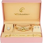 Gift Set Women's Watch gold- jewelry Set- Necklace-Ring- Earrings - Band