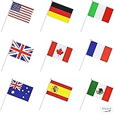 50 Countries International Flag Country Stick Flag Hand Held Round Top National Flags,Party Decorations for Parades,Olympic,World Cup,Sports Events,Festival Celebrations