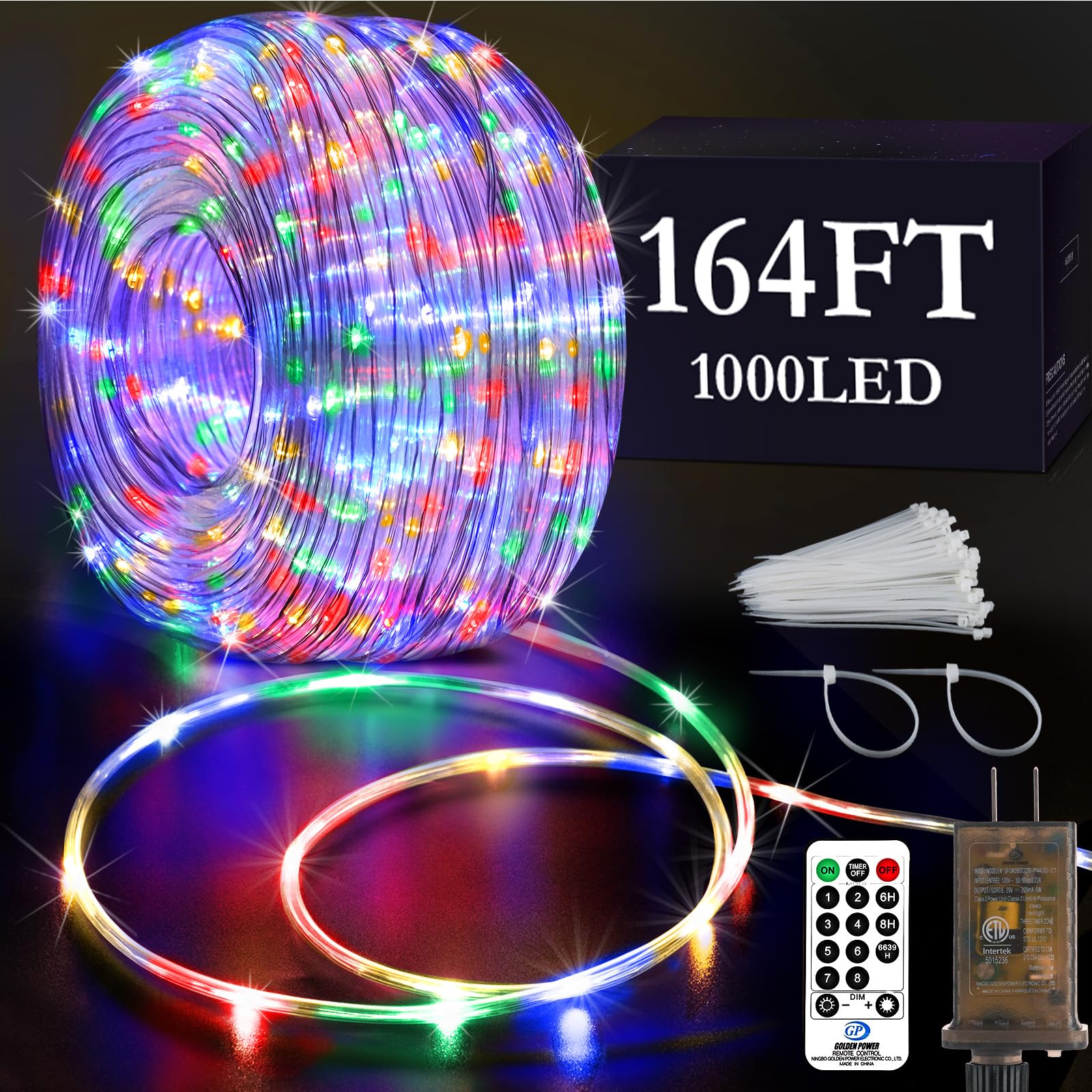 Photo 1 of KNONEW 164FT 1000LED Rope Lights for Outside,Outdoor String Lights Waterproof 8 Modes Clear Tube Light for Indoor,Bedroom,Wedding,Garden,Patio,Christmas,Tree,Rv,Holiday Decoration(Multicolor)