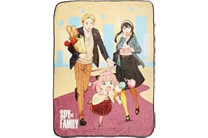 JUST FUNKY Spy x Family Manga Anime Anya Yor Loid Forger Plush Fleece Soft Throw Blanket | Spy x Family Merch 60" x 45"