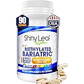 Shiny Leaf Methylated Bariatric Multivitamin Without Iron – Vitamins for Gastric Bypass & Sleeve, 1 Daily Capsule W Methylated Folate, B12, A, C, D, K & More. Vegetarian, Soy-Free, USA Made (90 Ct.)