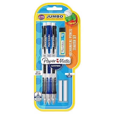 Paper Mate 56047PP Clearpoint 0.7mm Mechanical Pencil Starter Set, Assorted Colors