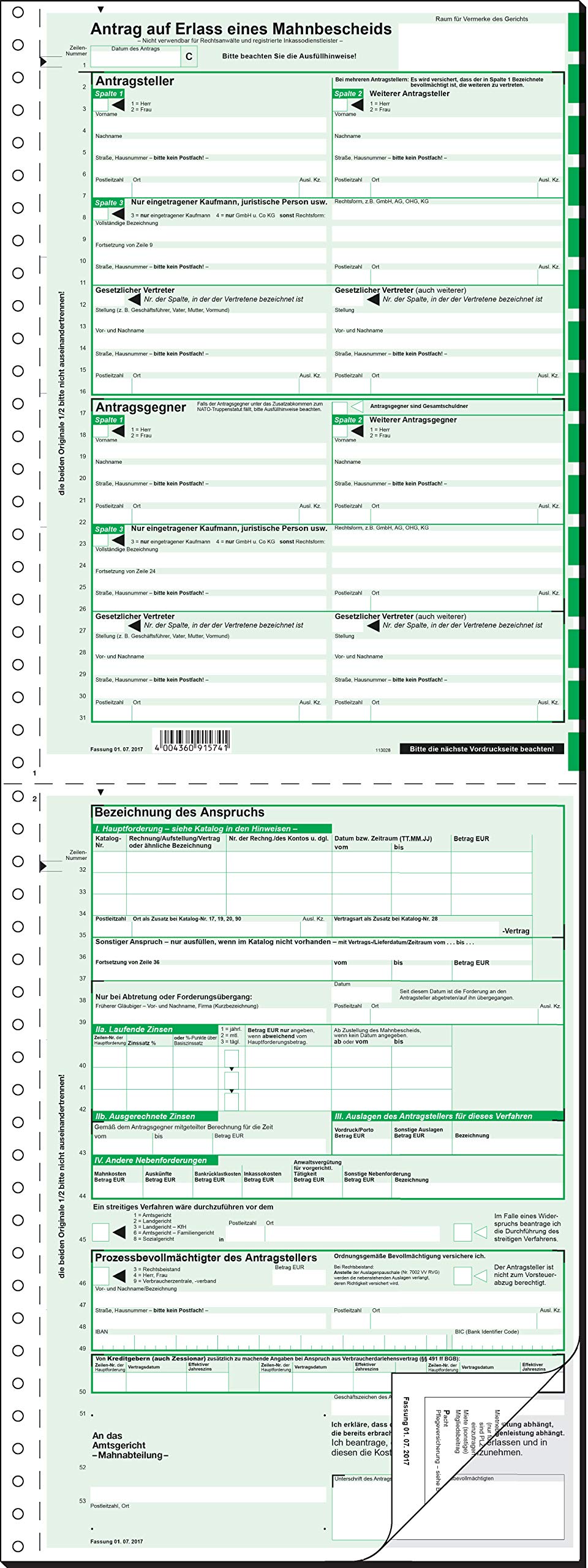 Sigel MA441 Payment Orders for Automatic Processing Carbonless 25 (2 x 2 Sheets – A4 Size