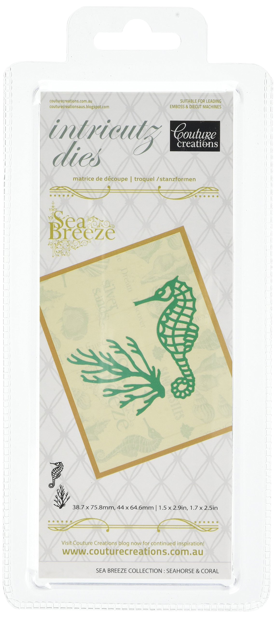 Couture Creations Sea Breeze Intricutz Die - Seahorse & Coral, Black — image 1