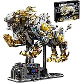 CSNRHG Mechanical Lion Building Block Toy Set Futuristic Mechanical Beast Model with Movable Parts &amp; Gears Premium Mechanical Building Kit with Display Stand, Ideal Gift for Boys &amp; Adults
