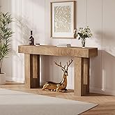Amenitlif 63" Farmhouse Console Table - Long Sofa Table Behind Couch, Wooden Entryway Table for Living Room, Hallway, Entrance, Rustic Rectangular Design, Natural Color