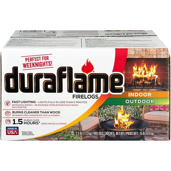 Amazon.com: Duraflame 2.5lb 1.5-hr Firelog, 6 pack (00625) , Brown : Home u0026  Kitchen