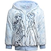 Disney Girls Fleece Jacket - Cozy Hooded Soft Plush Fleece Sherpa Jacket for Toddlers and Little Girls (Sizes 4T-7)