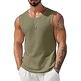 COOFANDY Mens Casual Tank Tops 2 Pack Waffle Knit Sleeveless Shirt Breathable Tank Shirts Summer Muscle Tee