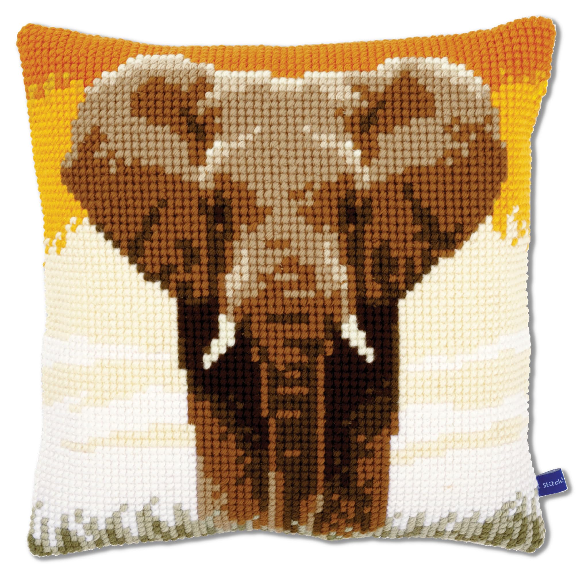Vervaco "Elephant in the Savannah" Cross Stitch Cushion — image 1