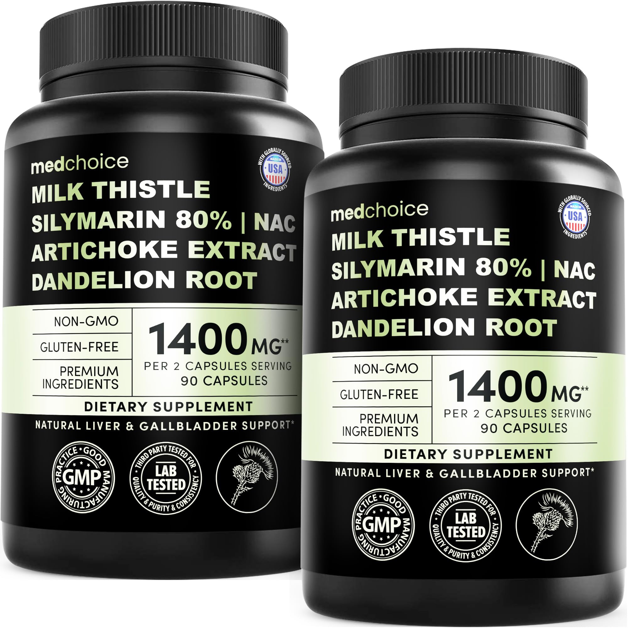Milk Thistle Silymarin 80% | NAC Artichoke Extract Dandelion Root