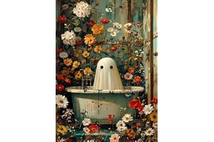 Yanfairy Halloween Diamond Art Painting Kits for Adults, Ghost Full Drill Diamond Dots Paintings for Beginners, Round 5D Paint with Diamonds Pictures Gem Art Painting Kits DIY Crafts Kits 12x16inch