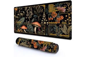 RMJKXQZG for MTG Playmat with Zones 24" x 14" with High Elastic Rubber Base Non-Slip Rubber Sole HD Printing for MTG Mat Magic Mat Card Playmat Magic Playmat Mouse Pad, Mushroom Safflower