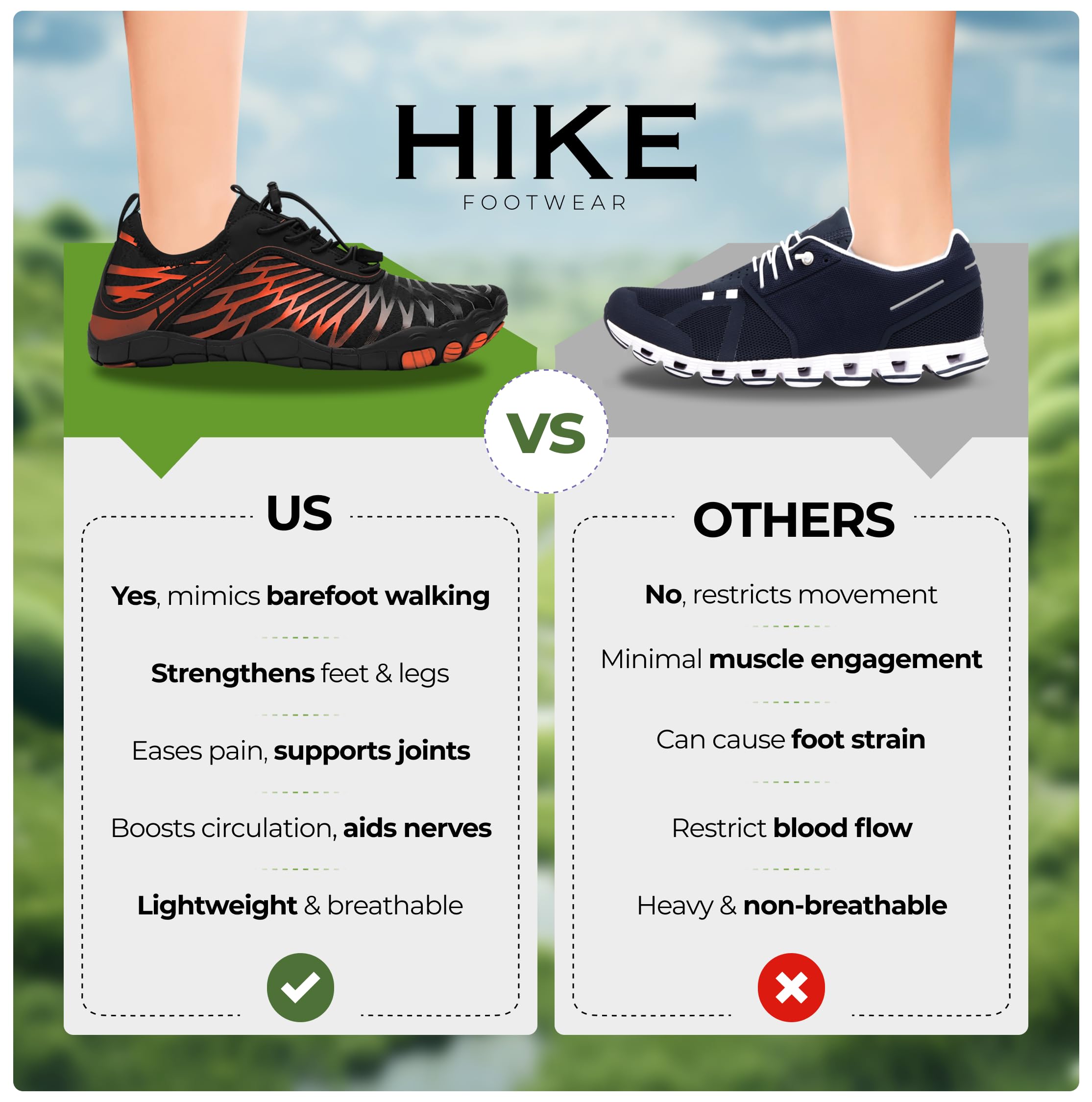 Hike Footwear Lazuli Pro - Healthier and Comfortable Feet with Barefoot Shoes, Lightweight Flexible, Arch Support, Wide Walking Shoes (Unisex)
