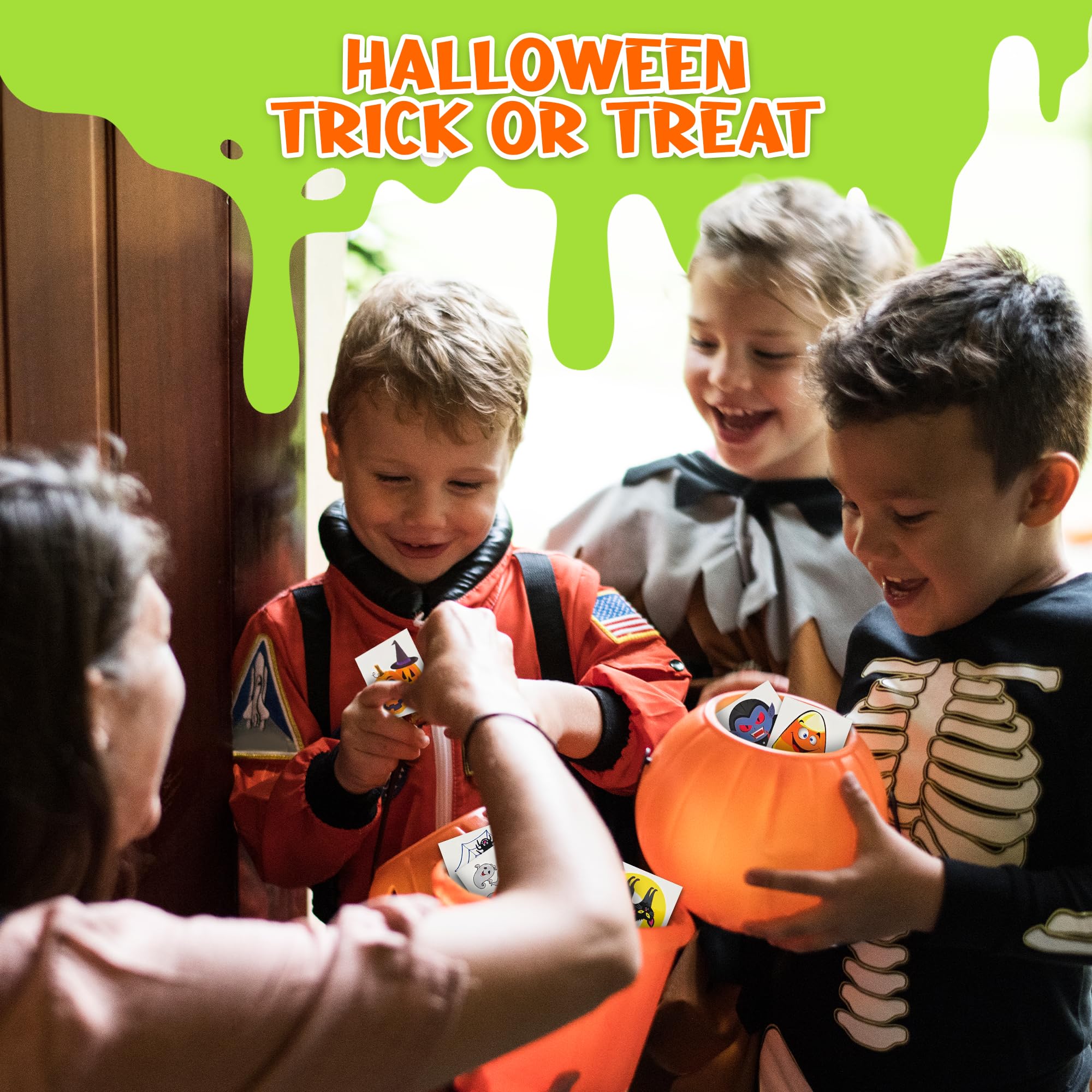 ArtCreativity Halloween Temporary Tattoos for Kids - Pack of 144-2 Inch Non-Toxic Tats Stickers for Boys and Girls, Best for Halloween Party Favors, Treats, Décor, Goodie Bags - 6 Assorted Designs