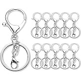Gkeygo 10 Pack a Set Metal Lobster Claw Clasps and Key Rings, Key Chain Accessories, Keychain Making kit for Keys, Art Crafts, Jewelry Making, Silver