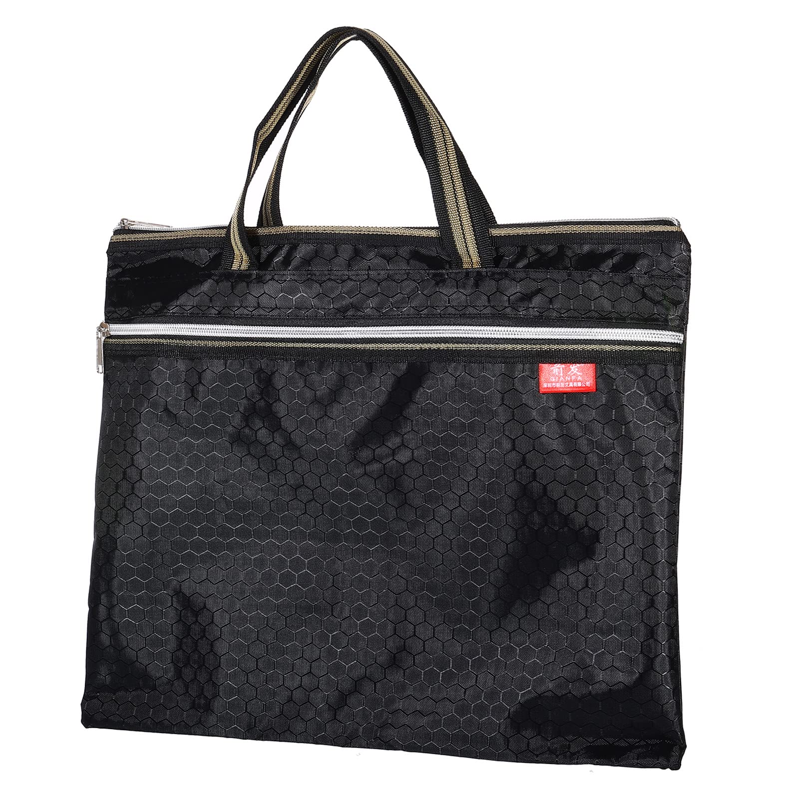 PATIKIL Waterproof Zipper File Bag, Documents Books Tools Storage Zip Pouch for Office Travel, Black