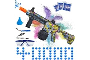 Electric Gel Ball Blaster, High Speed Automatic Splatter Ball Blaster with 40008+ and Goggles, JIFTOK Rechargeable Splatter Ball Toys for Outdoor Activities Shooting Game Party Favors