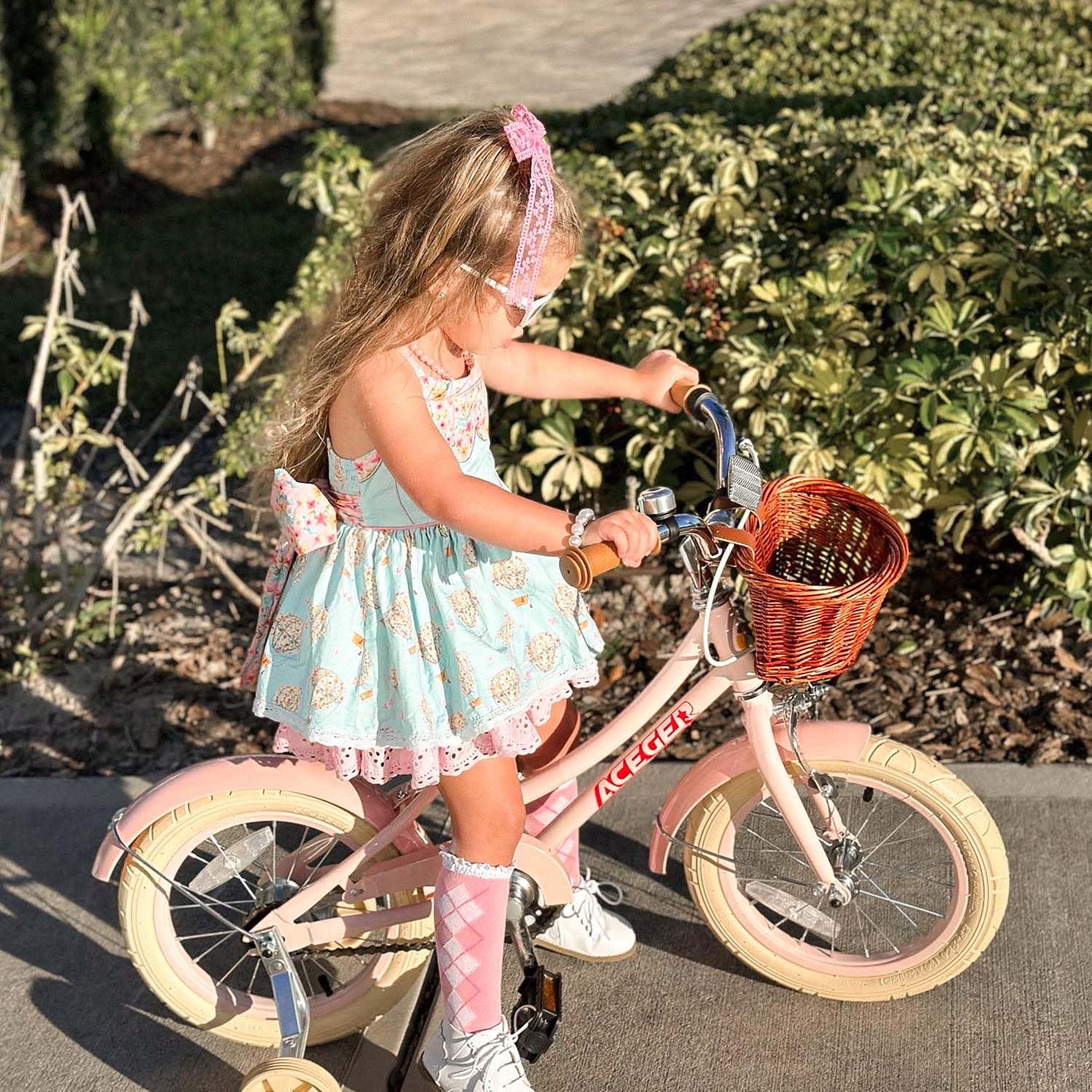 ACEGER Girls Bike with Basket, Kids Bicycle for 3-13 Years, Included Coaster Brake & Caliper Brake, 14 16 18 Inch with Training Wheels, 20 24 26 Inch with Kickstand but no Training Wheels