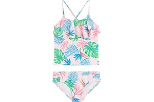Kanu Surf Girls Charlotte Flounce Tankini Beach Sport 2-Piece Swimsuit