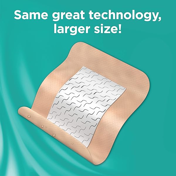 BAND-AID BRAND SKIN-FLEX ADHESIVE FLEXIBLE WOUND COVERS FOR FIRST AID WOUND CARE OF MINOR CUTS, SCRAPES & BURNS, WITH A COMFORTABLE FEELING, MOVING LIKE A SECOND SKIN, STERILE, LARGE, 6 CT