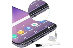 PortPlugs USB-C Dust Plugs (5 Pairs) Compatible w/iPhone 16, Samsung Galaxy S24-S8, Pixel, Type-C Charge Ports, Includes Headphone Covers, SIM Tools & Cleaning Brush (Clear)